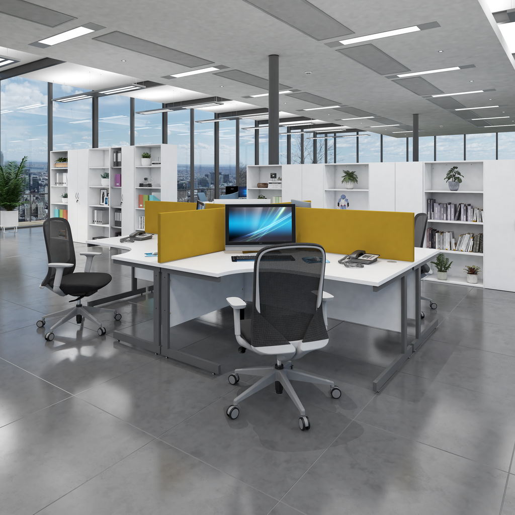 Picture of Contract 25 straight desk with graphite cantilever leg 1800mm x 800mm - white top