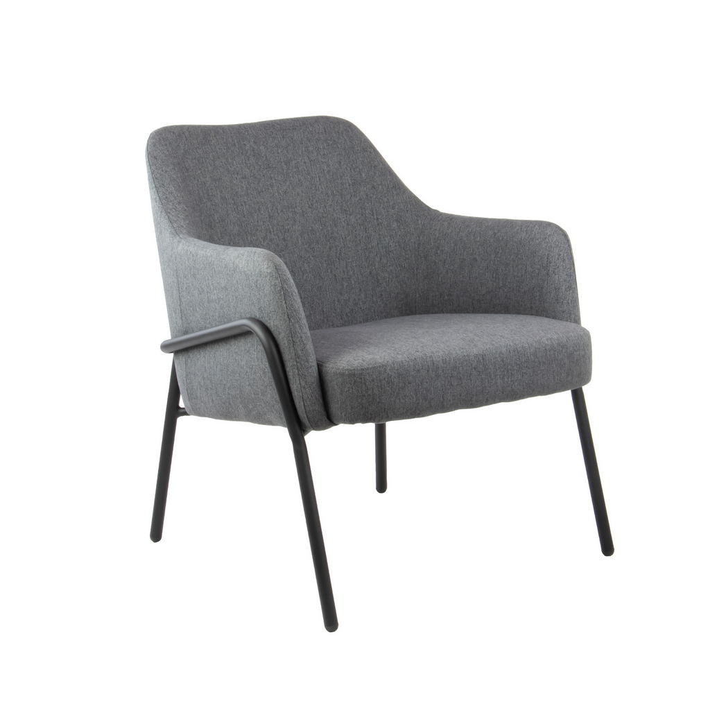 Picture of Corby lounge chair with black metal frame - dark grey