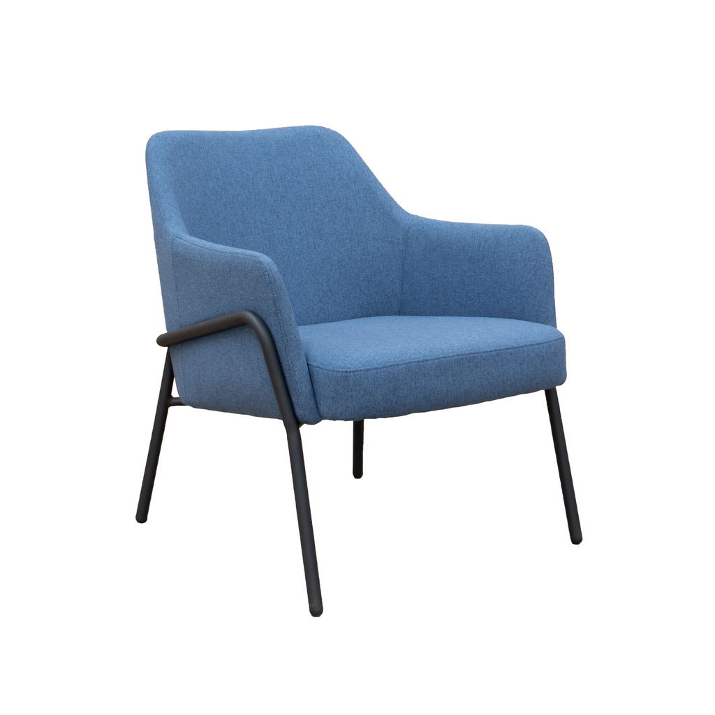 Picture of Corby lounge chair with black metal frame - light blue