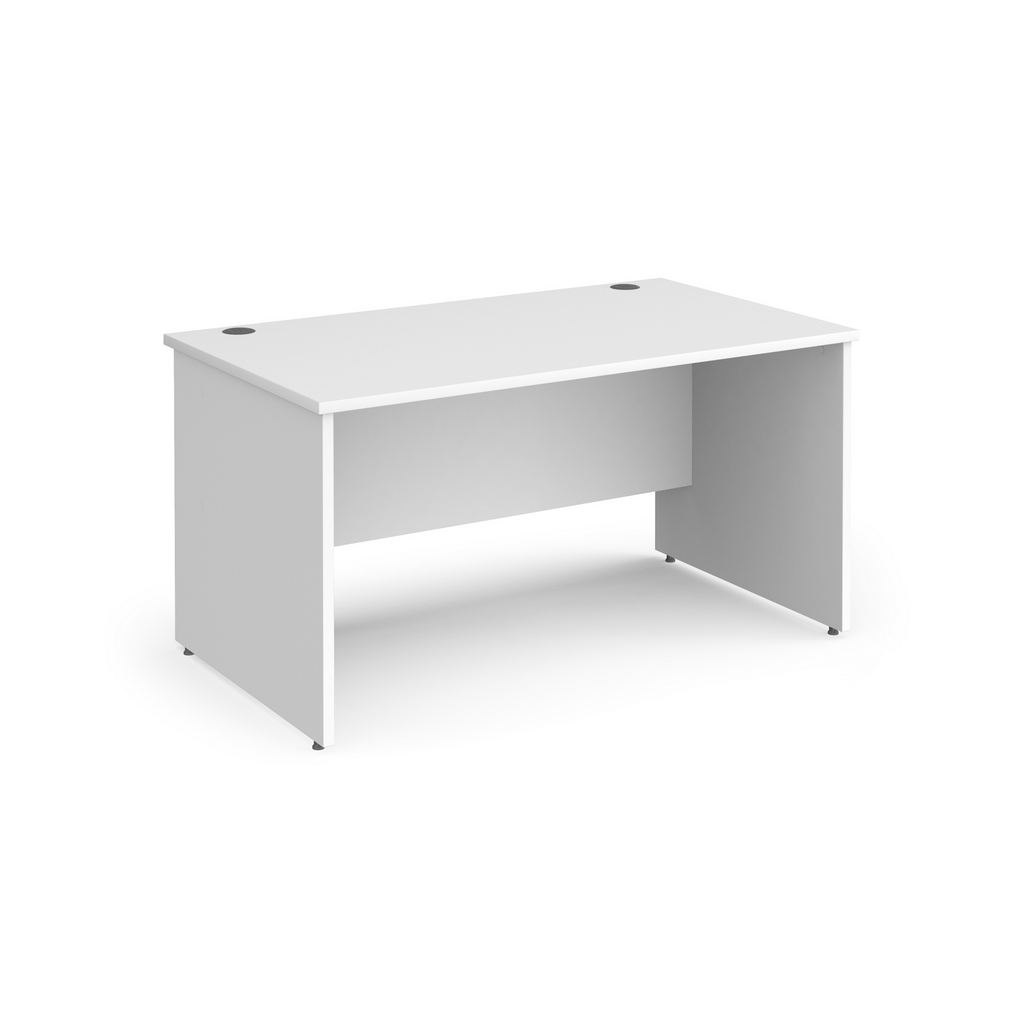 Picture of Contract 25 straight desk with panel leg 1400mm x 800mm - white