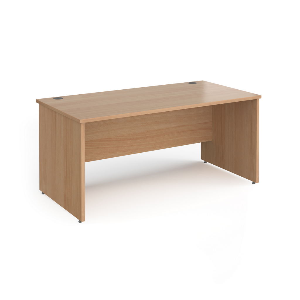 Picture of Contract 25 straight desk with panel leg 1600mm x 800mm - beech