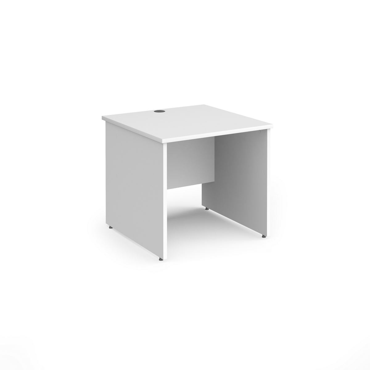 Picture of Contract 25 straight desk with panel leg 800mm x 800mm - white