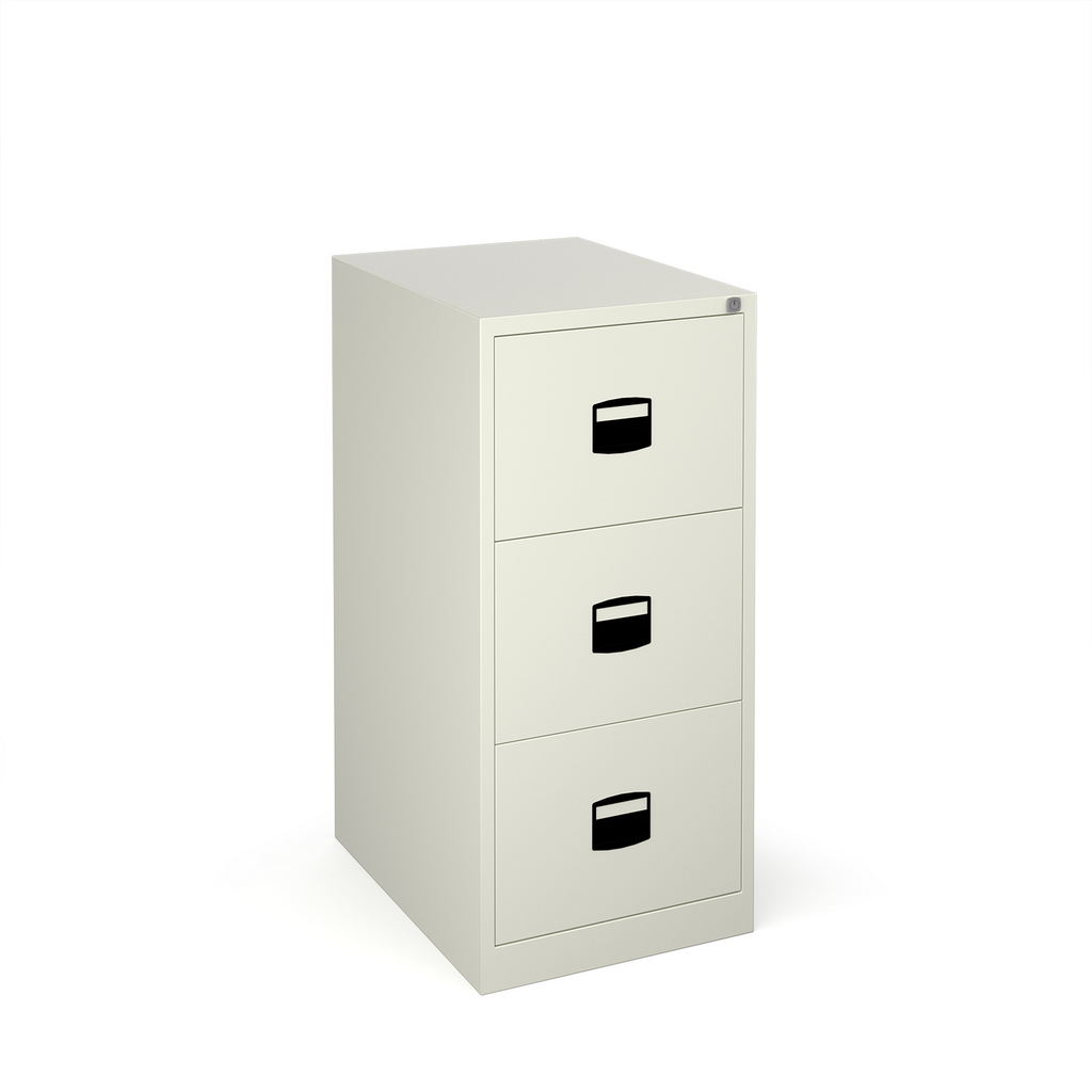 Picture of Steel 3 drawer contract filing cabinet 1016mm high - white