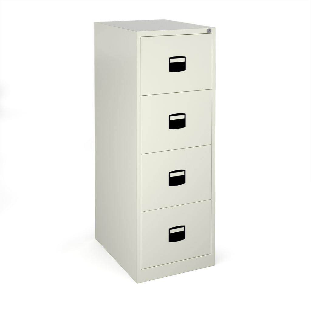 Picture of Steel 4 drawer contract filing cabinet 1321mm high - white