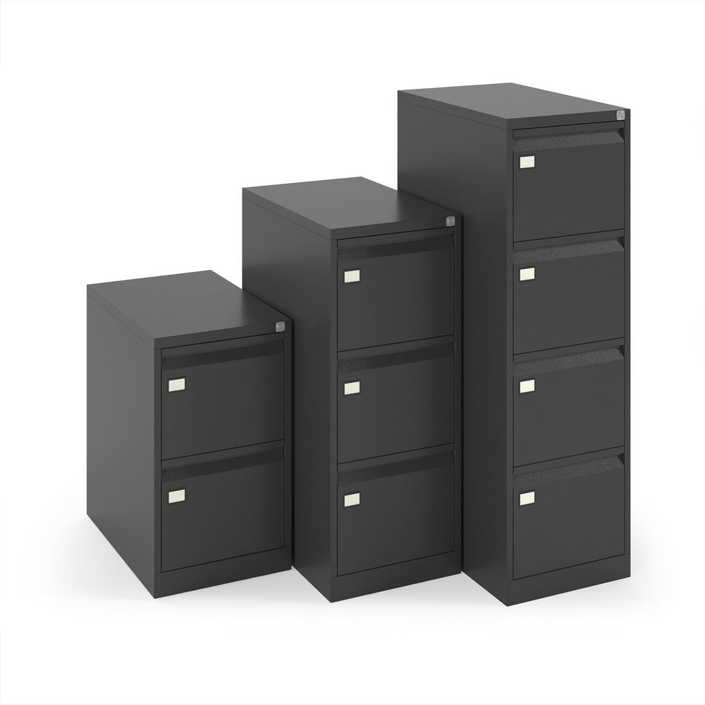 Picture of Steel 2 drawer executive filing cabinet 711mm high - black