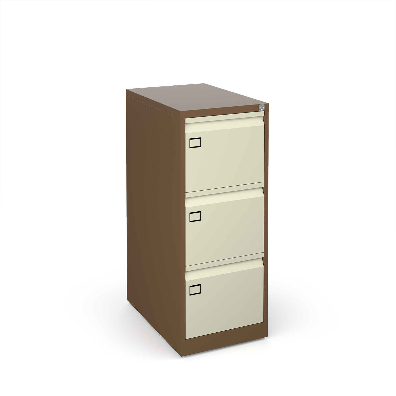 Picture of Steel 3 drawer filing cabinet 1016mm high - coffee/cream