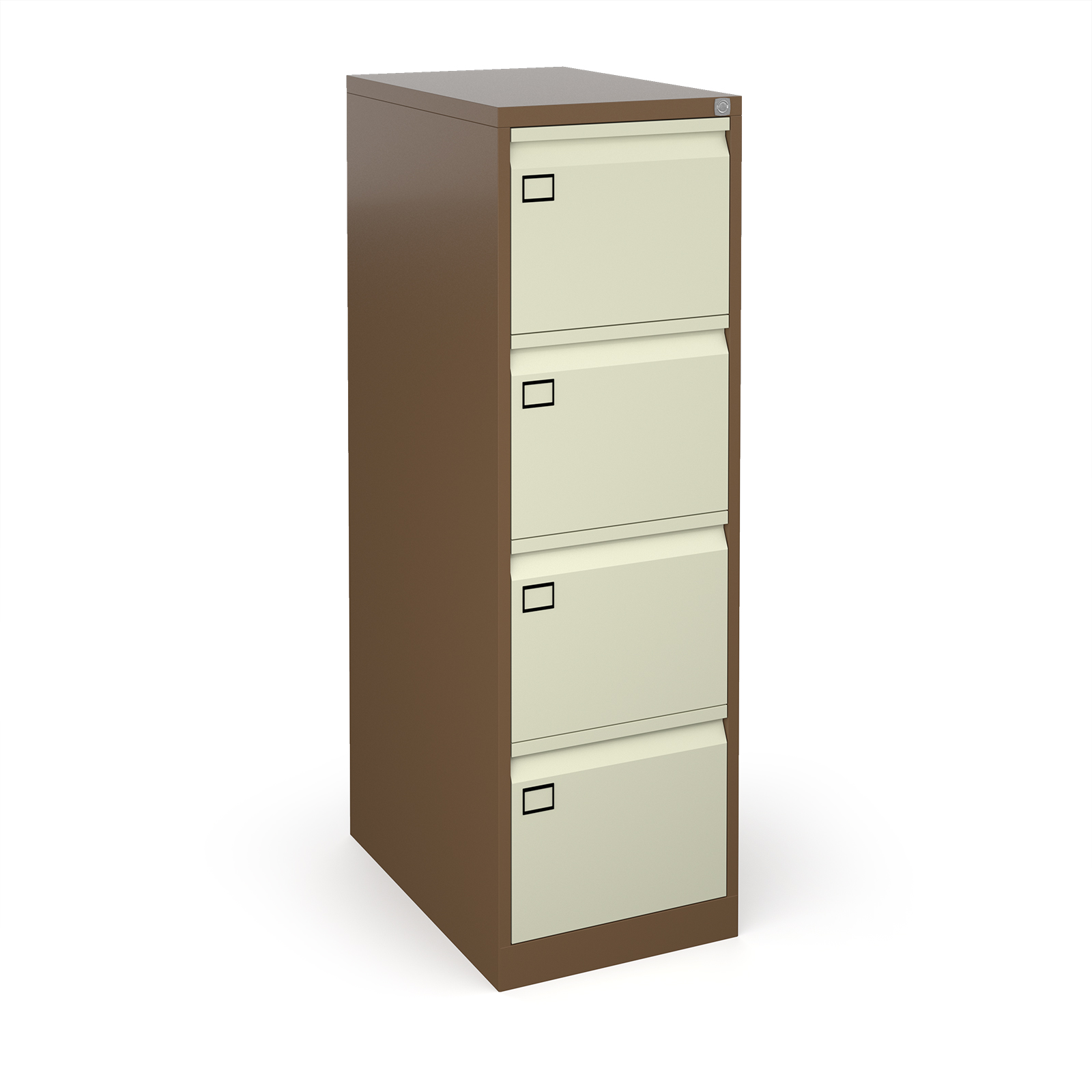 Picture of Steel 4 drawer filing cabinet 1321mm high - coffee/cream