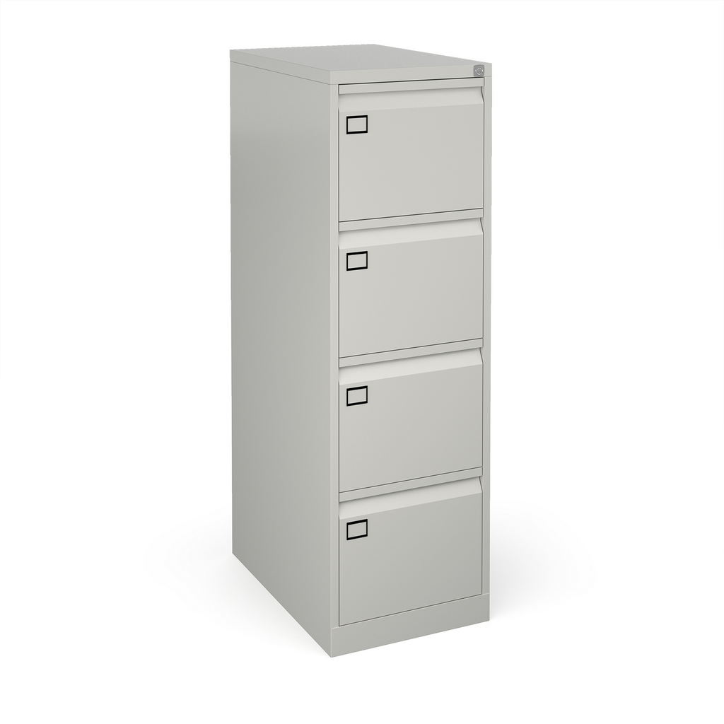 Picture of Steel 4 drawer executive filing cabinet 1321mm high - goose grey