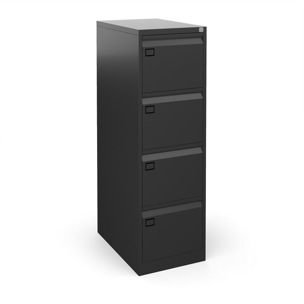 Picture of Steel 4 drawer executive filing cabinet 1321mm high - black