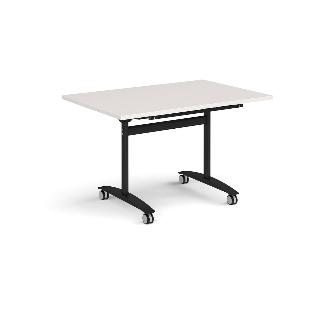 Picture of Rectangular deluxe flip top meeting table with black frame 1200mm x 800mm - Light Grey