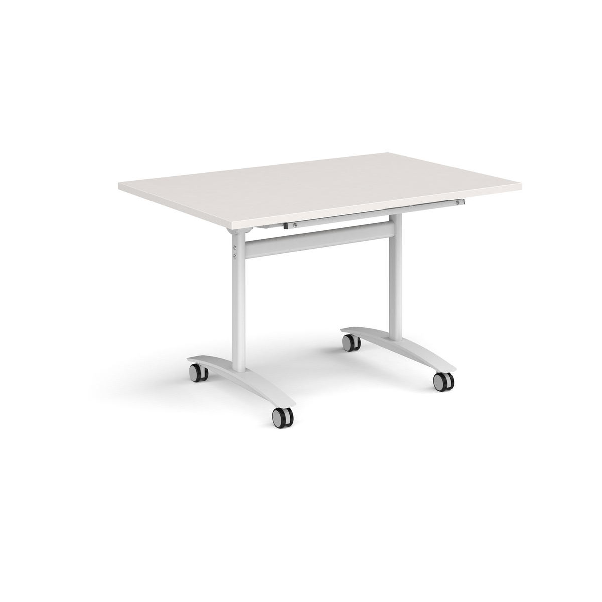 Picture of Rectangular deluxe flip top meeting table with black frame 1200mm x 800mm - Light Grey