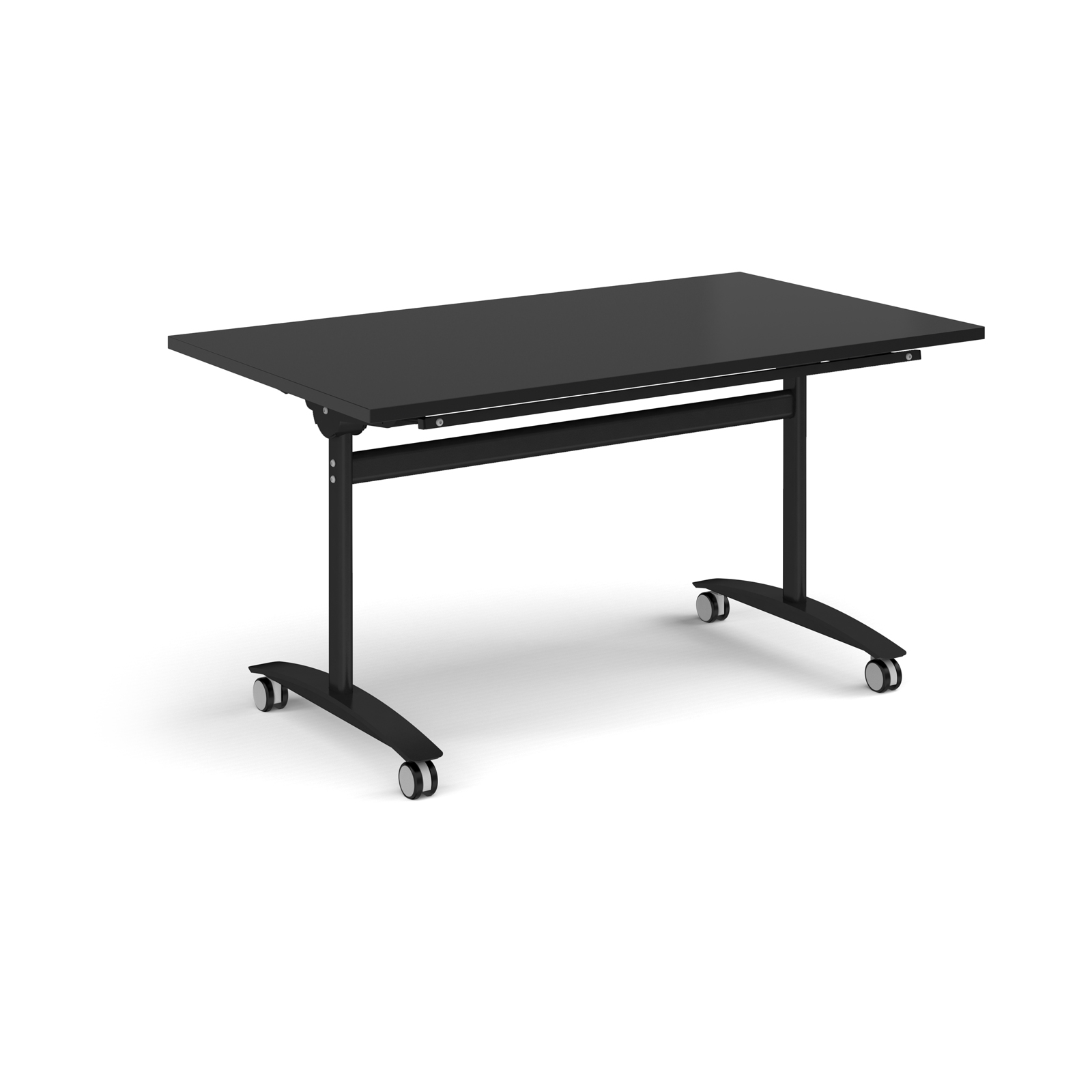 Picture of Rectangular deluxe flip top meeting table with black frame 1400mm x 800mm - Black