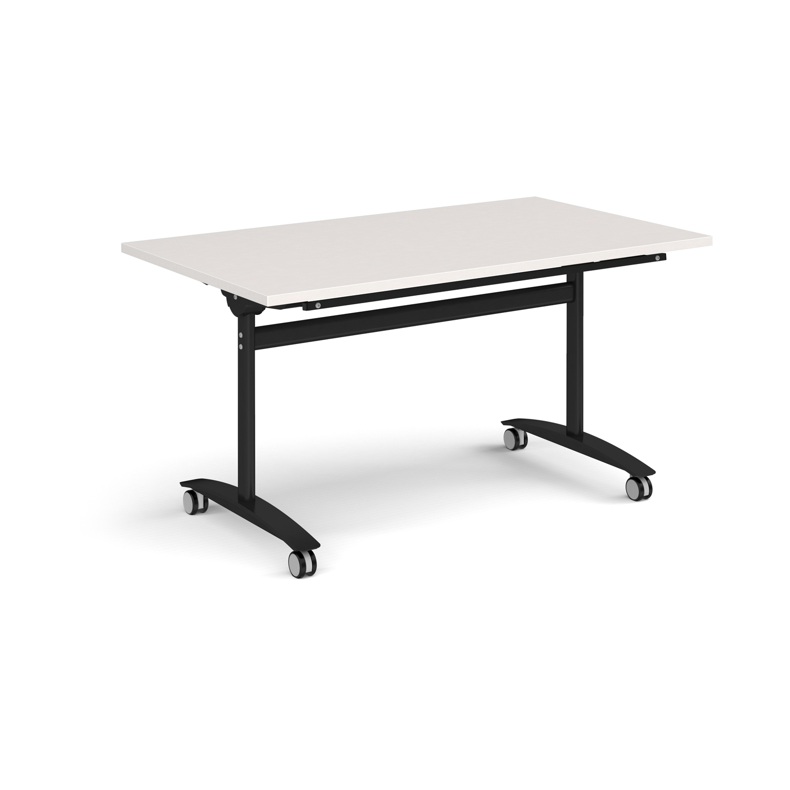 Picture of Rectangular deluxe flip top meeting table with black frame 1400mm x 800mm - Light Grey