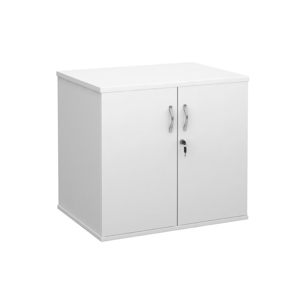 Picture of Deluxe double door desk high cupboard 600mm deep - white