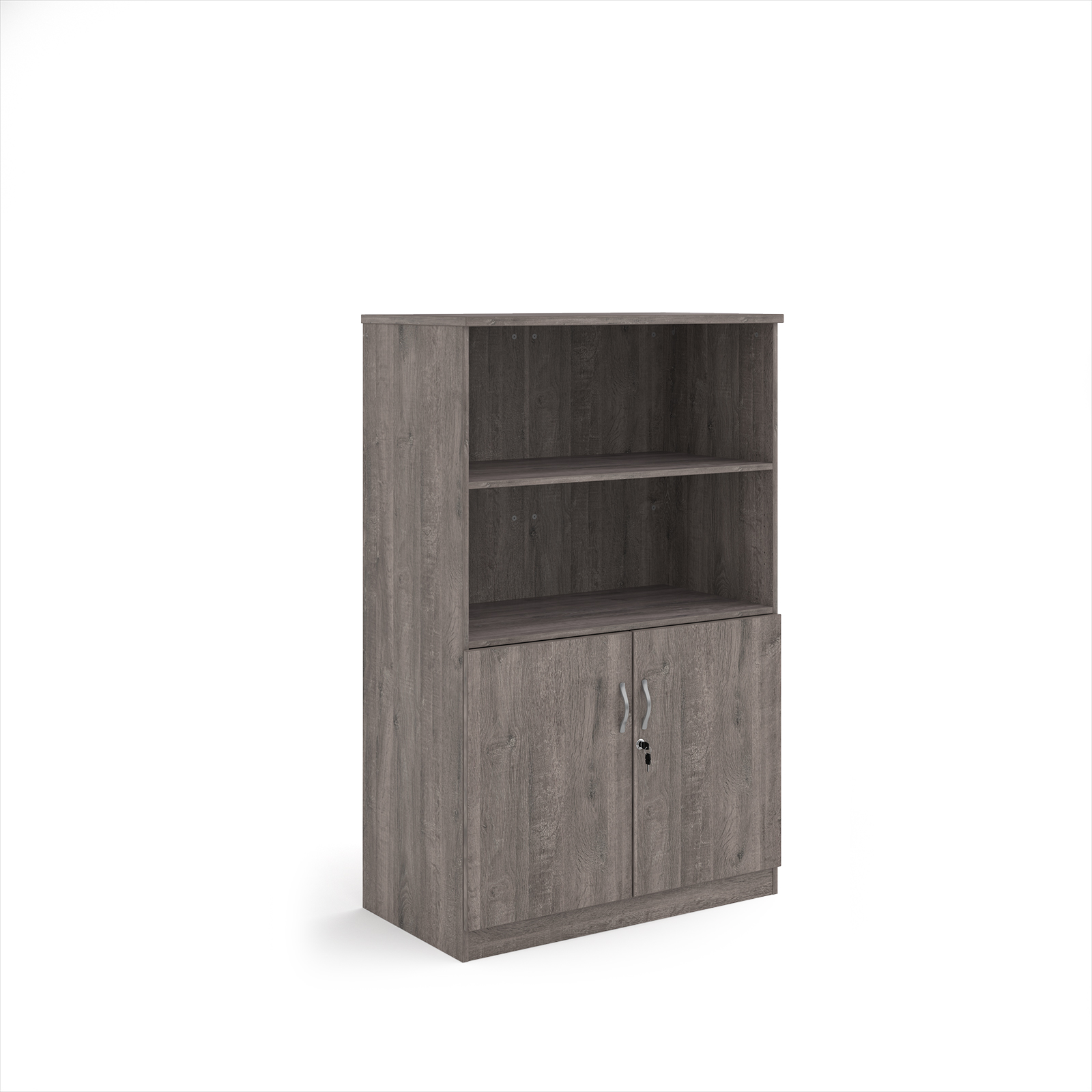 Picture of Deluxe combination unit with open top 1600mm high with 3 shelves - Grey Oak