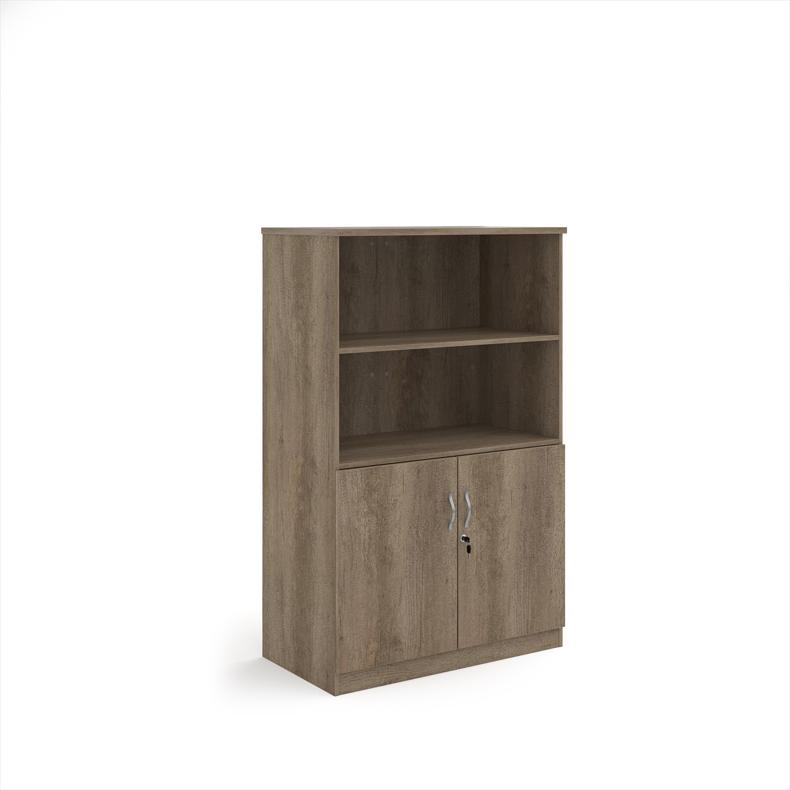 Picture of Deluxe combination unit with open top 1600mm high with 3 shelves - Nebraska Oak