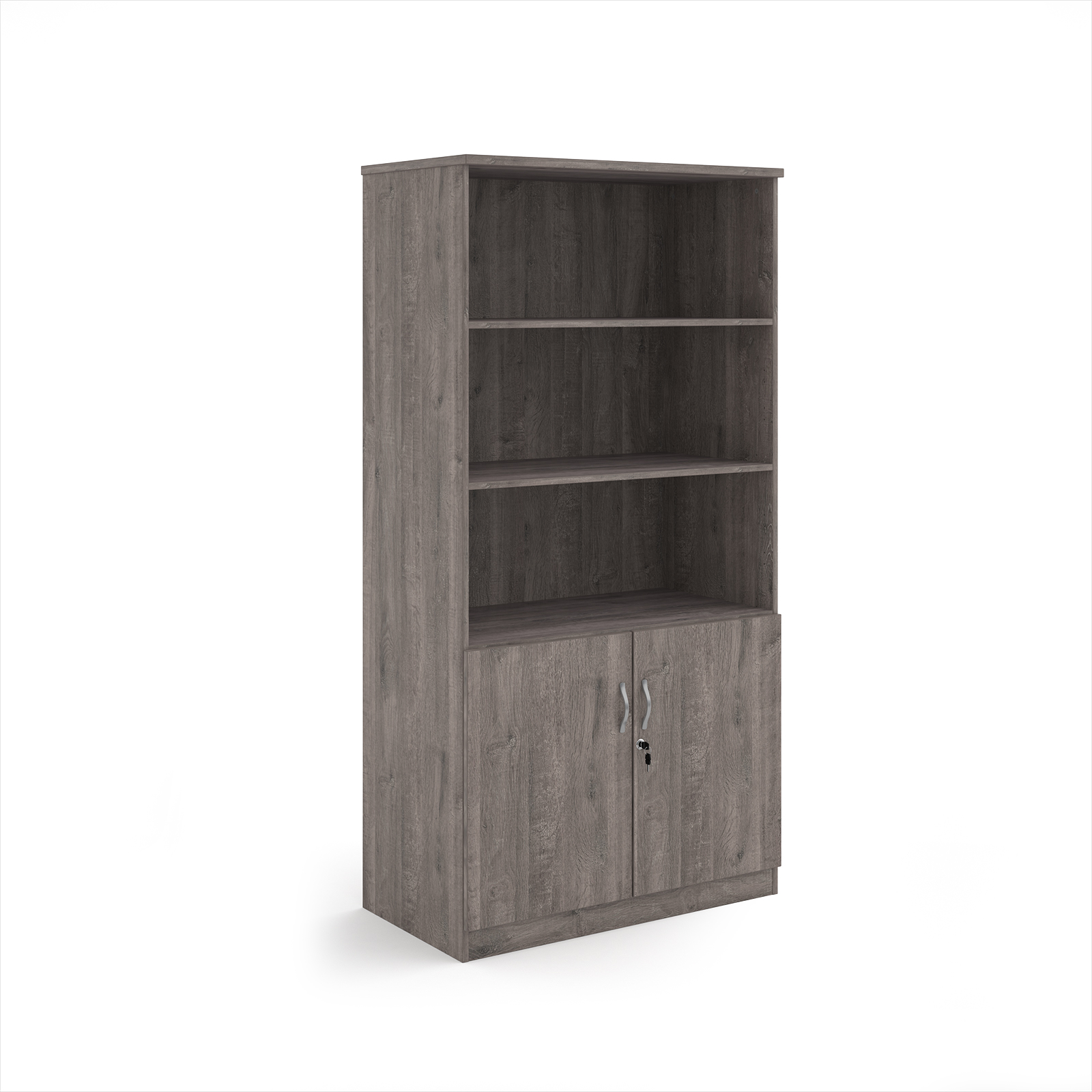 Picture of Deluxe combination unit with open top 2000mm high with 4 shelves - Grey Oak