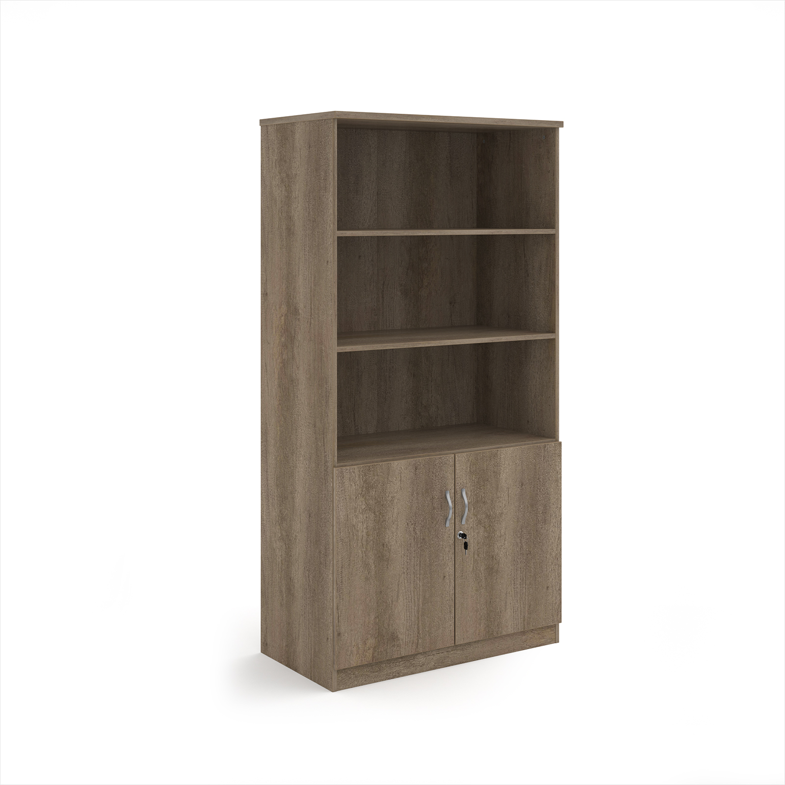 Picture of Deluxe combination unit with open top 2000mm high with 4 shelves - Nebraska Oak