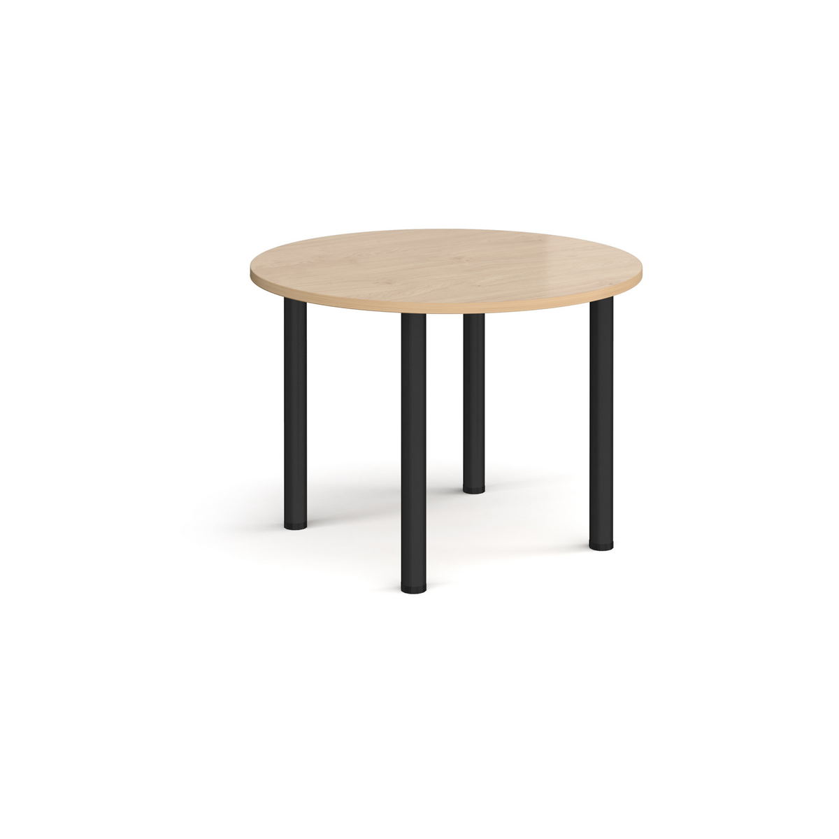 Picture of Circular black radial leg meeting table 1000mm - Kendal Oak