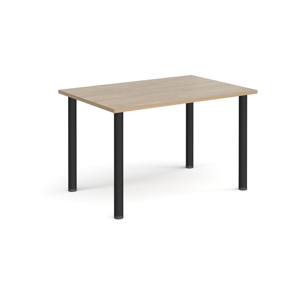 Picture of Rectangular black radial leg meeting table 1200mm x 800mm - barcelona walnut