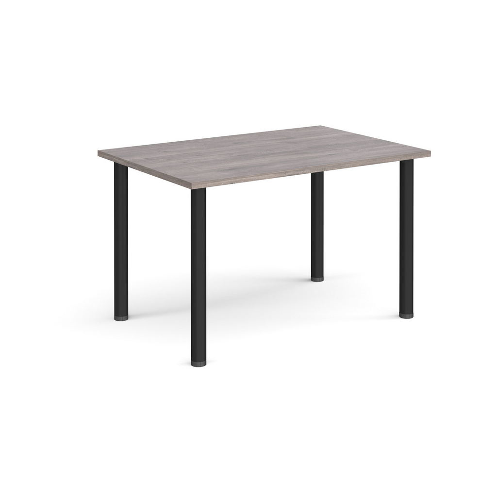 Picture of Rectangular black radial leg meeting table 1200mm x 800mm - grey oak