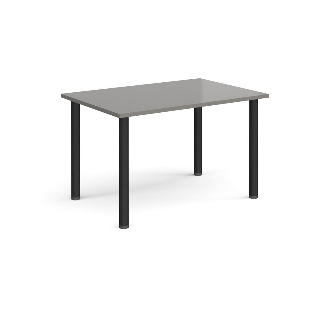 Picture of Rectangular black radial leg meeting table 1200mm x 800mm - onyx grey
