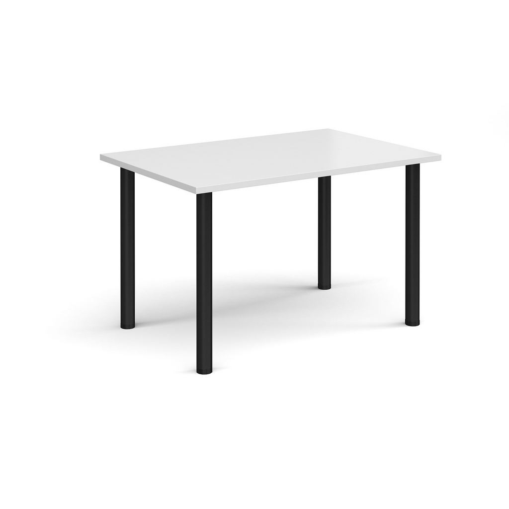 Picture of Rectangular black radial leg meeting table 1200mm x 800mm - white