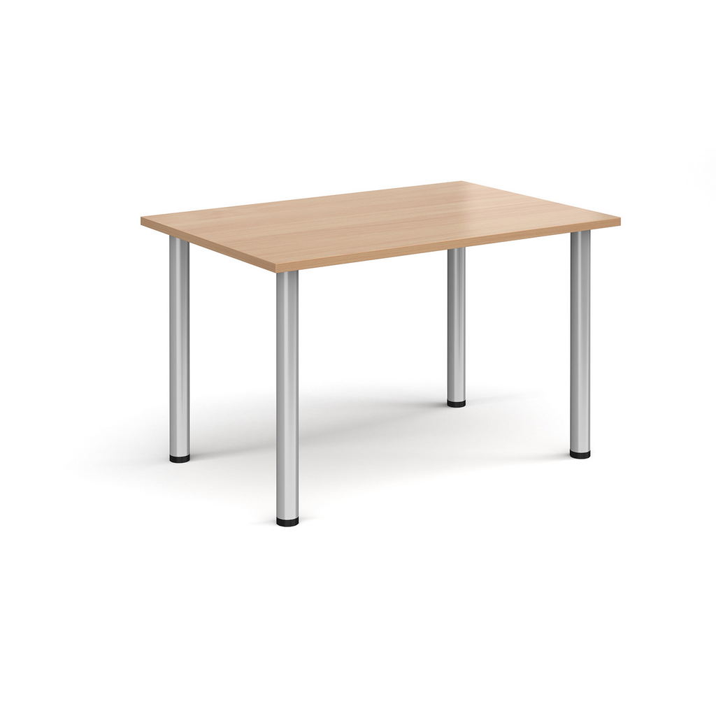 Picture of Rectangular silver radial leg meeting table 1200mm x 800mm - beech
