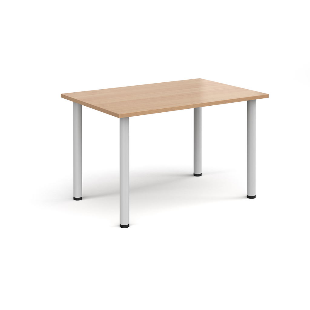 Picture of Rectangular white radial leg meeting table 1200mm x 800mm - beech