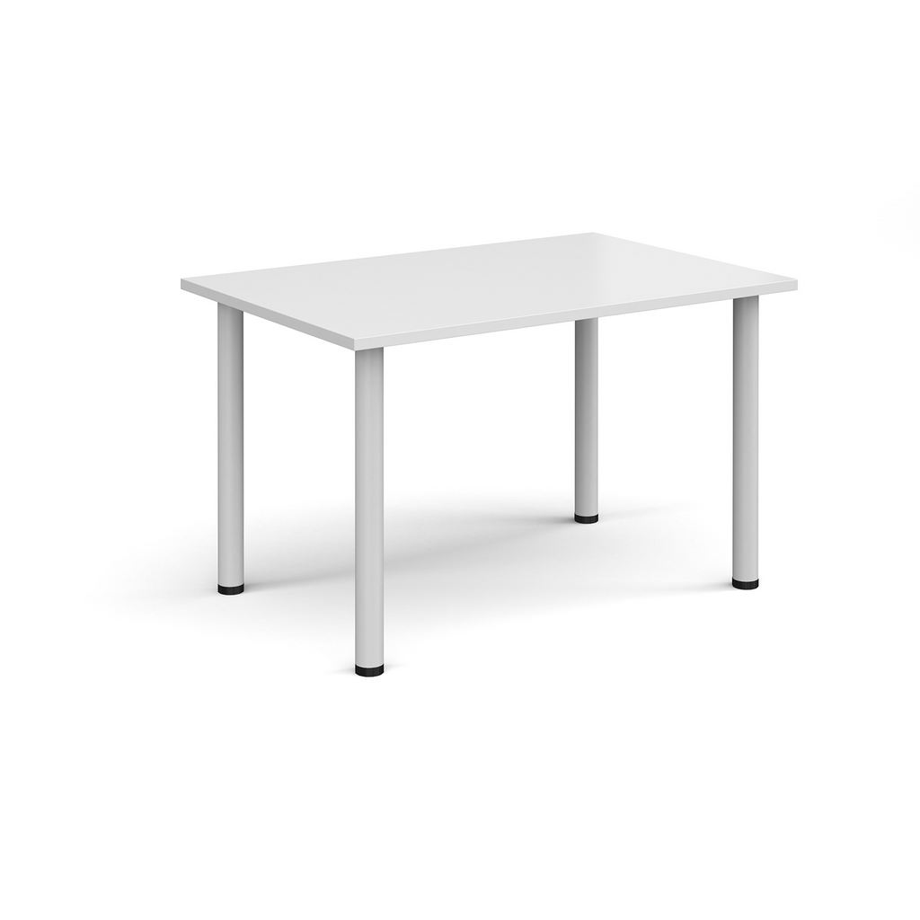 Picture of Rectangular white radial leg meeting table 1200mm x 800mm - white