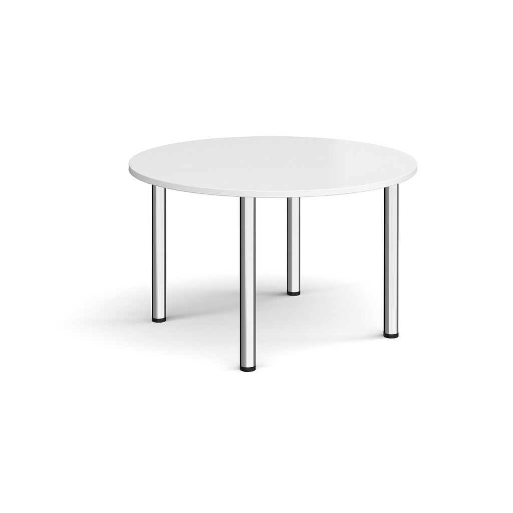 Picture of Circular chrome radial leg meeting table 1200mm - white