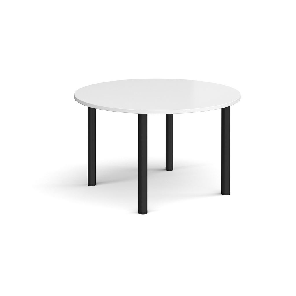 Picture of Circular black radial leg meeting table 1200mm - white