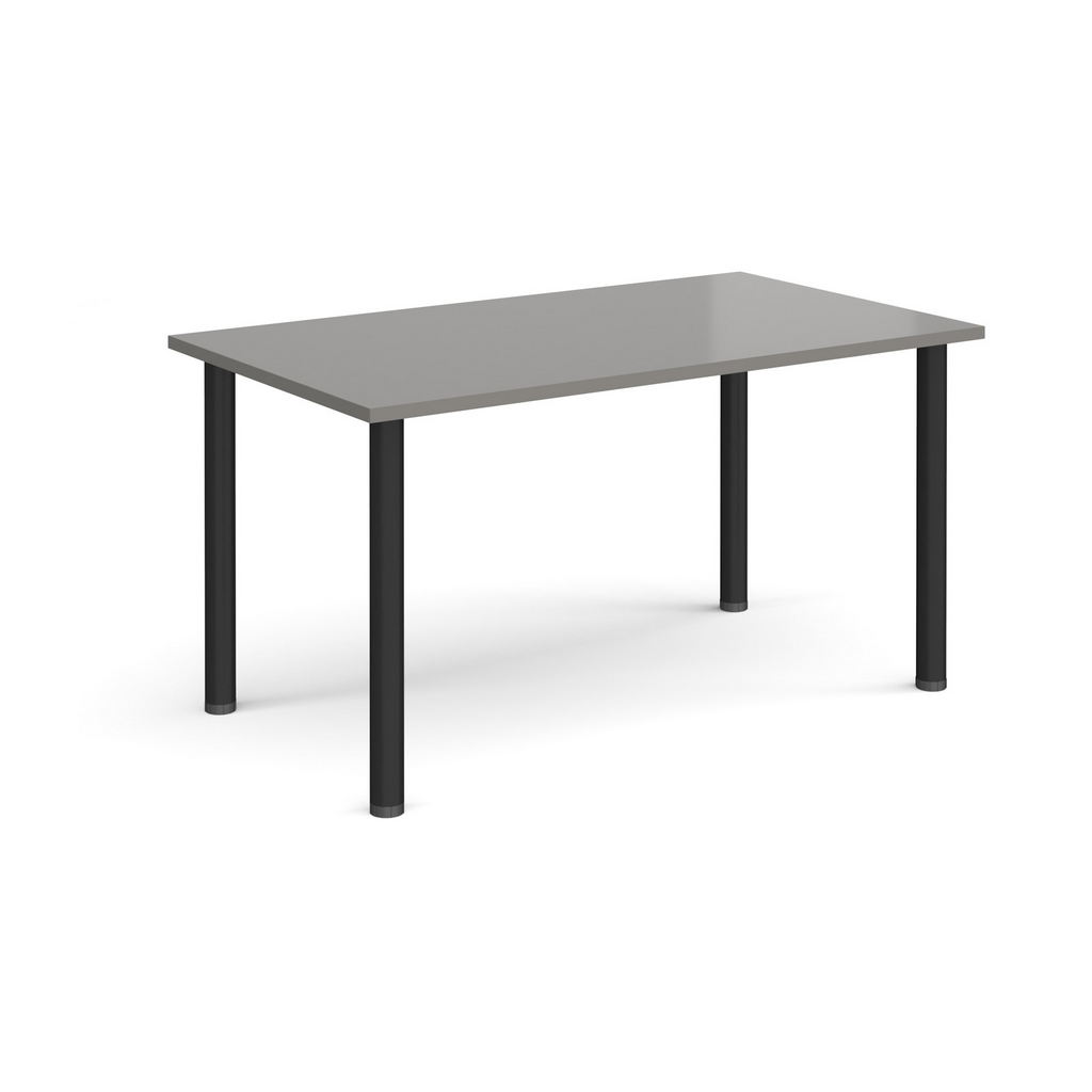 Picture of Rectangular black radial leg meeting table 1400mm x 800mm - onyx grey