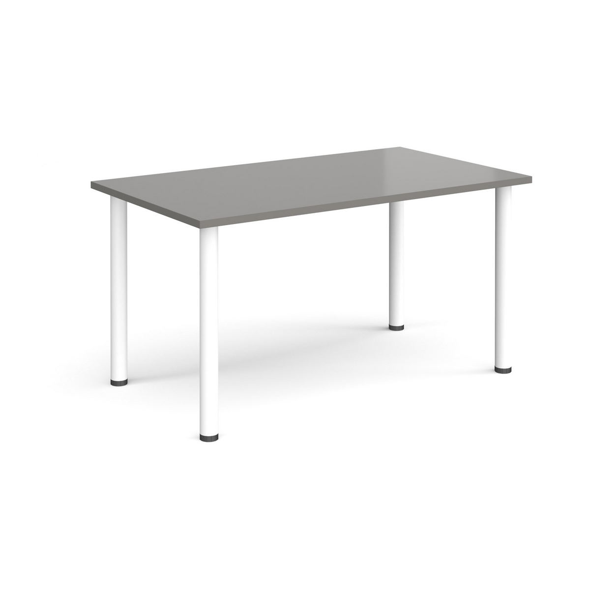 Picture of Rectangular white radial leg meeting table 1400mm x 800mm - onyx grey