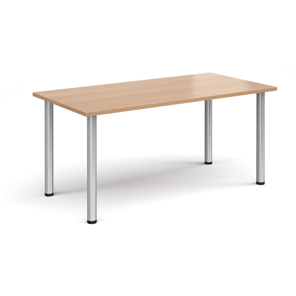 Picture of Rectangular silver radial leg meeting table 1600mm x 800mm - beech