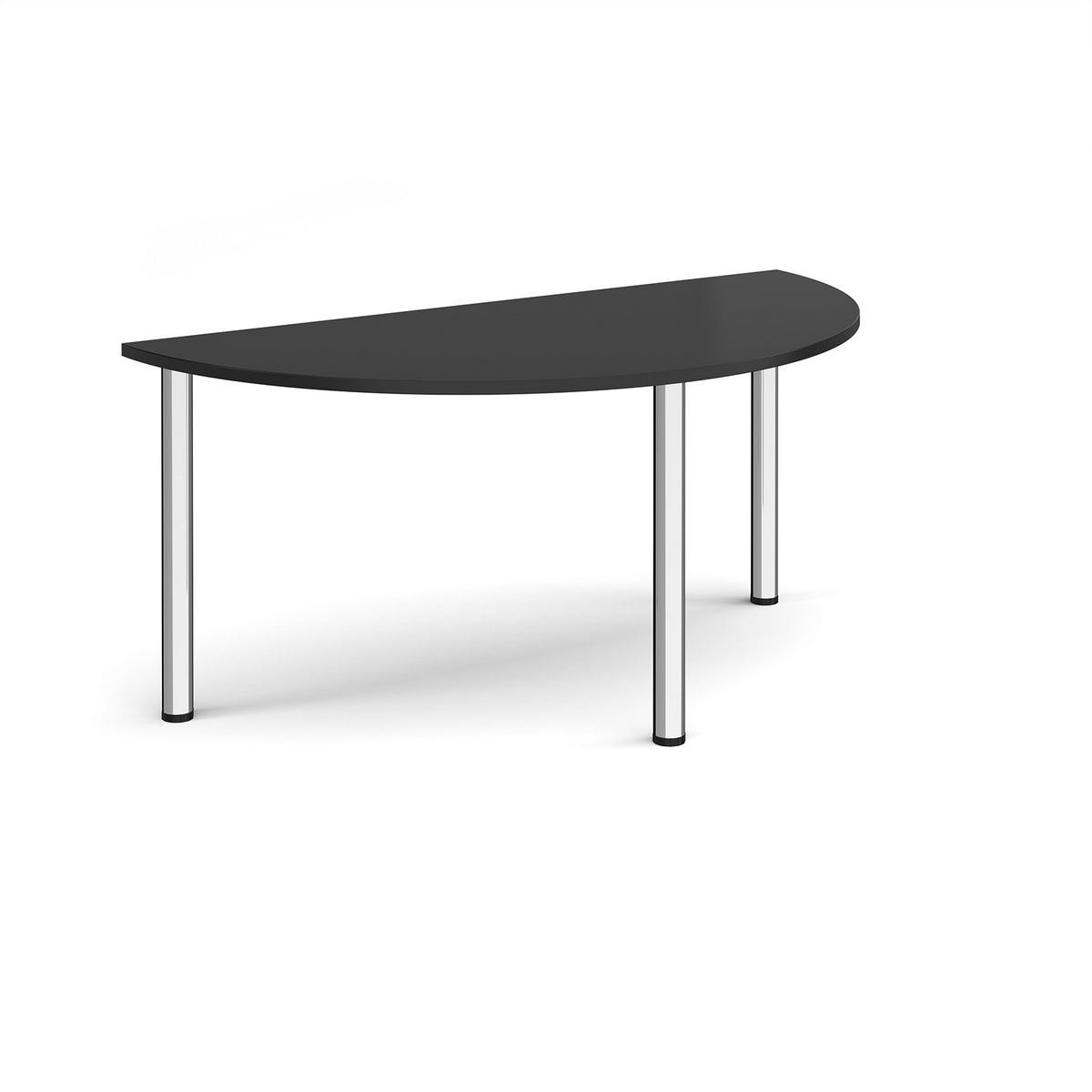 Picture of Semi chrome radial leg meeting table 1600mm x 800mm - Black