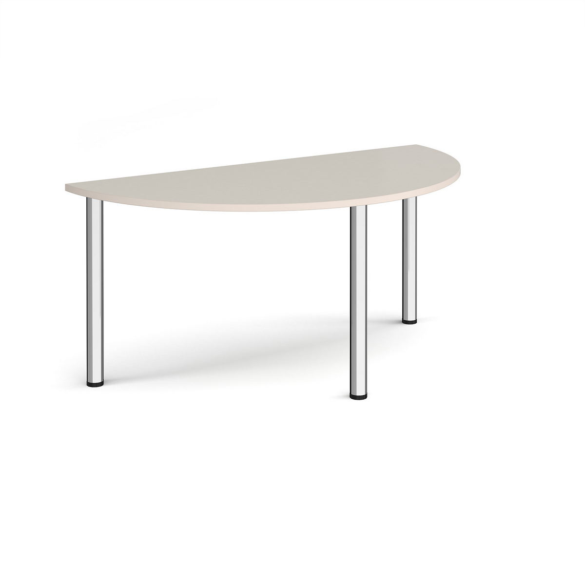 Picture of Semi circular chrome radial leg meeting table 1600mm x 800mm - Light Grey