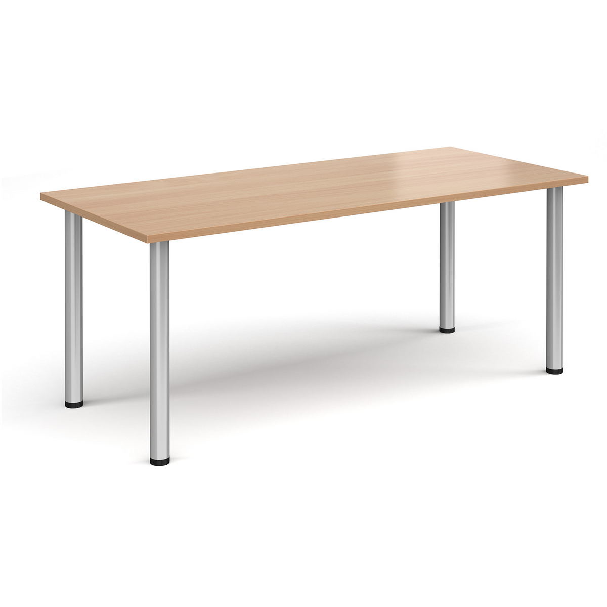 Picture of Rectangular silver radial leg meeting table 1800mm x 800mm - beech