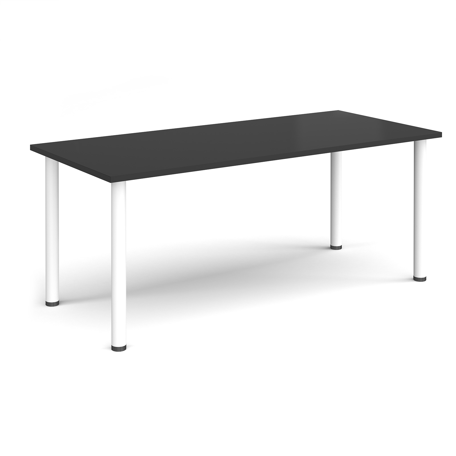 Picture of Rectangular white radial leg meeting table 1800mm x 800mm - Black
