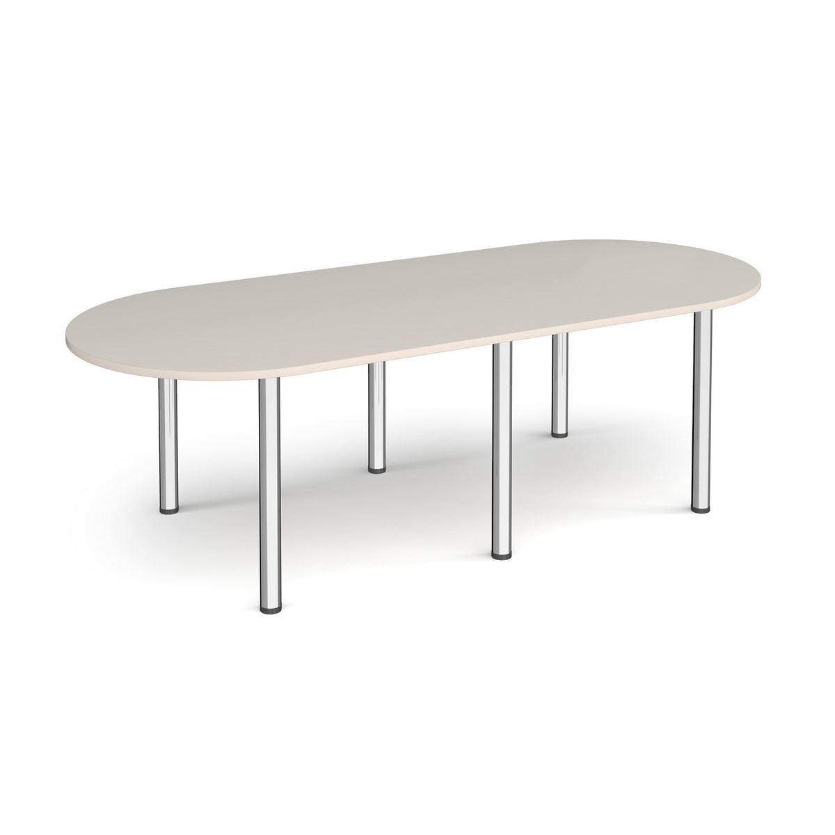 Picture of Radial end meeting table 2400mm x 1000mm with 6 chrome radial legs -Light Grey