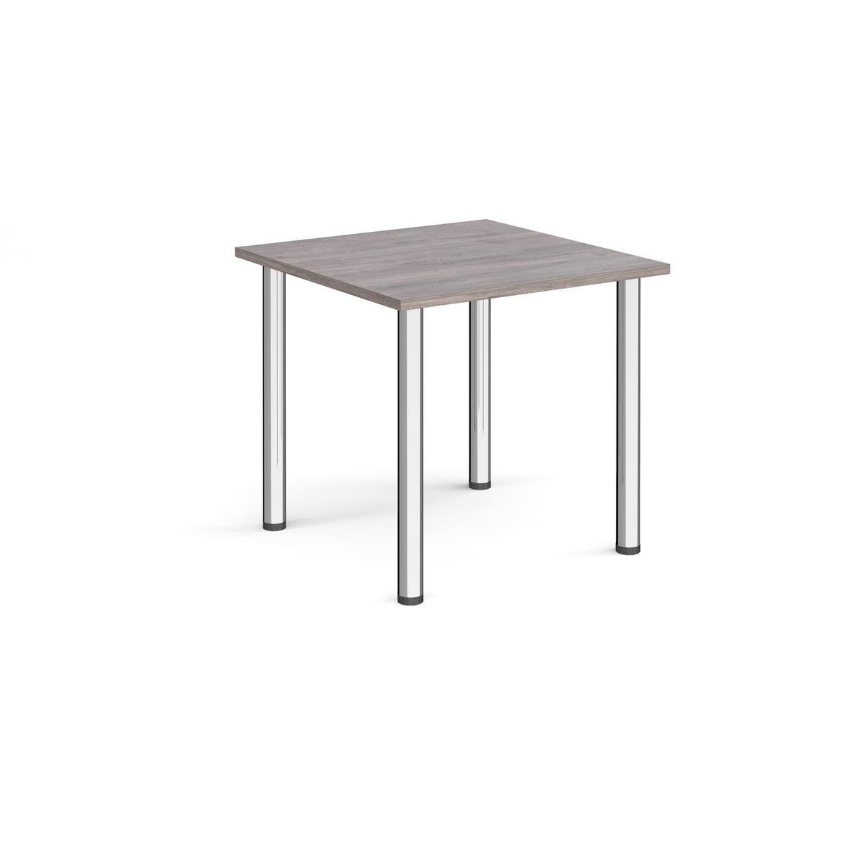 Picture of Square chrome radial leg meeting table 800mm x 800mm - grey oak