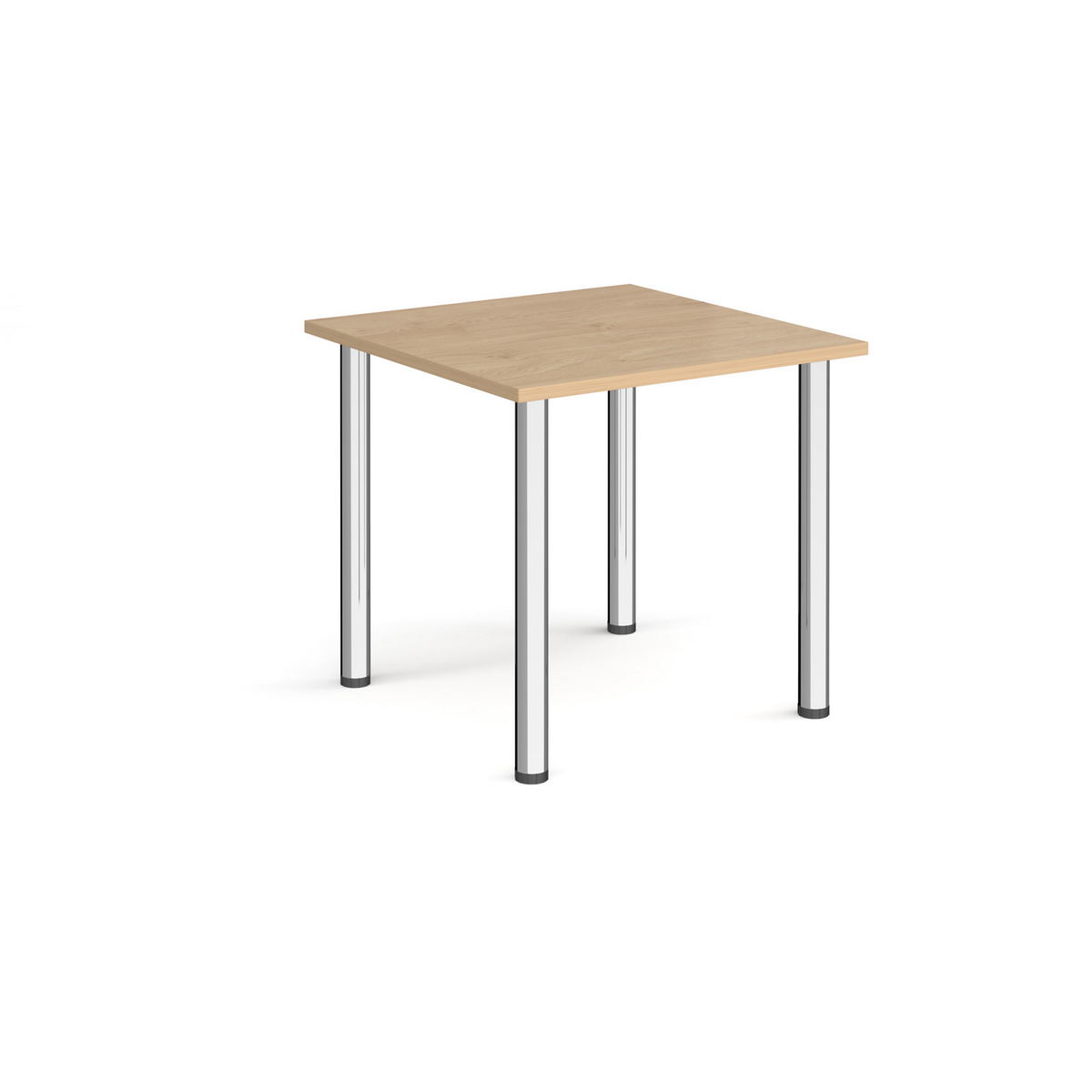 Picture of Square chrome radial leg meeting table 800mm x 800mm - Kendal oak