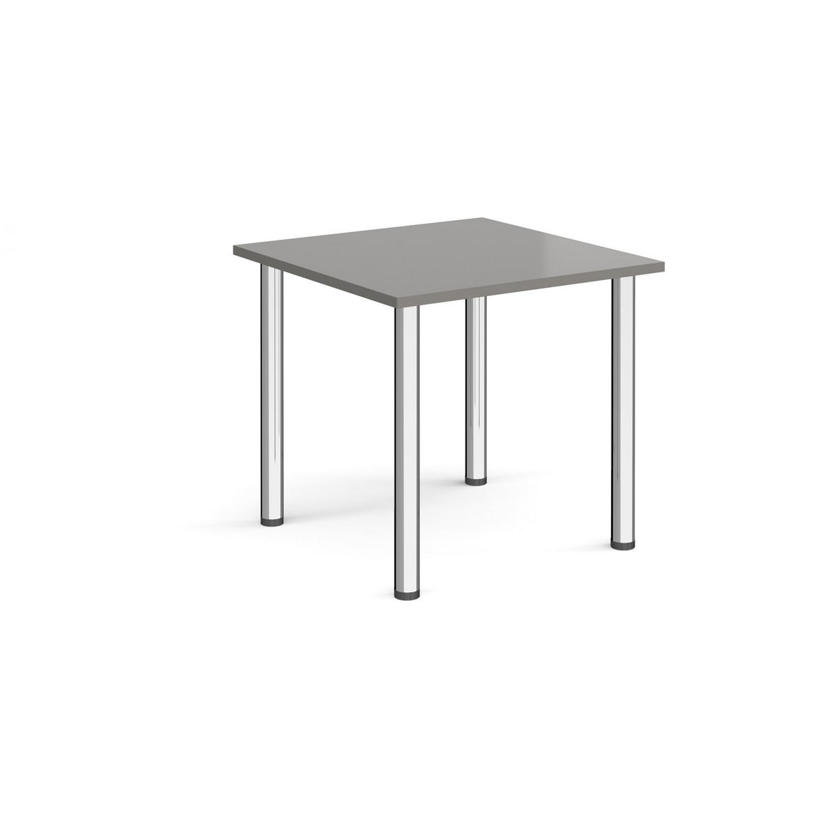 Picture of Square chrome radial leg meeting table 800mm x 800mm - onyx grey