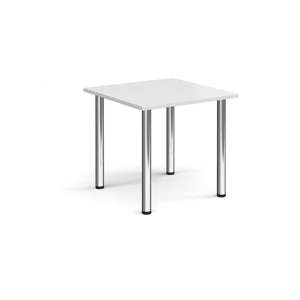 Picture of Rectangular chrome radial leg meeting table 800mm x 800mm - white