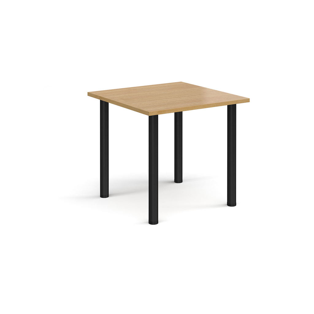 Picture of Rectangular black radial leg meeting table 800mm x 800mm - oak