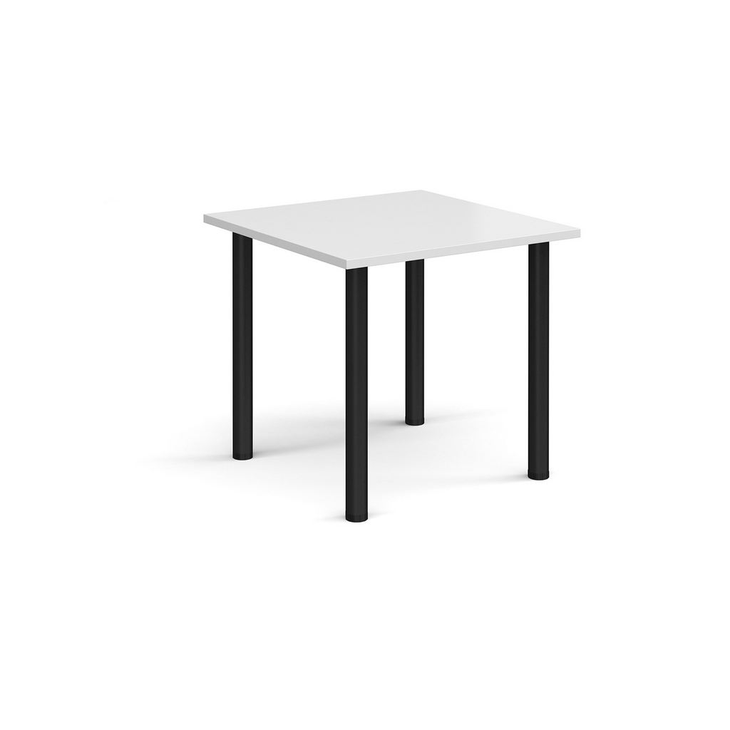 Picture of Rectangular black radial leg meeting table 800mm x 800mm - white
