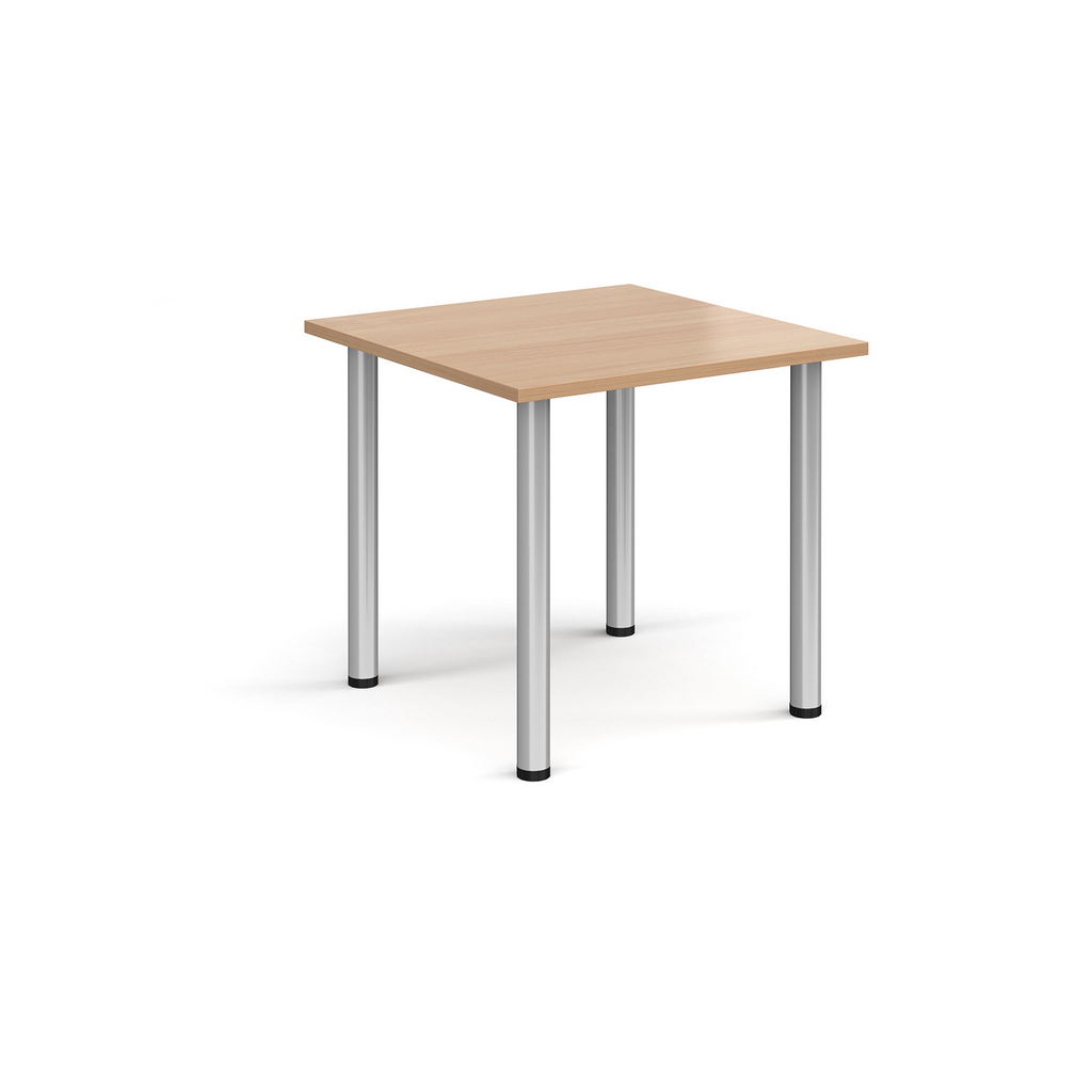 Picture of Rectangular silver radial leg meeting table 800mm x 800mm - beech