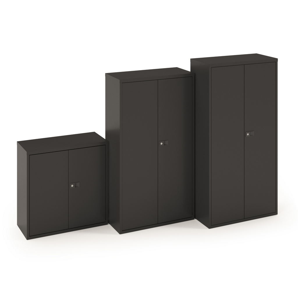 Picture of Steel contract cupboard with 3 shelves 1806mm high - black