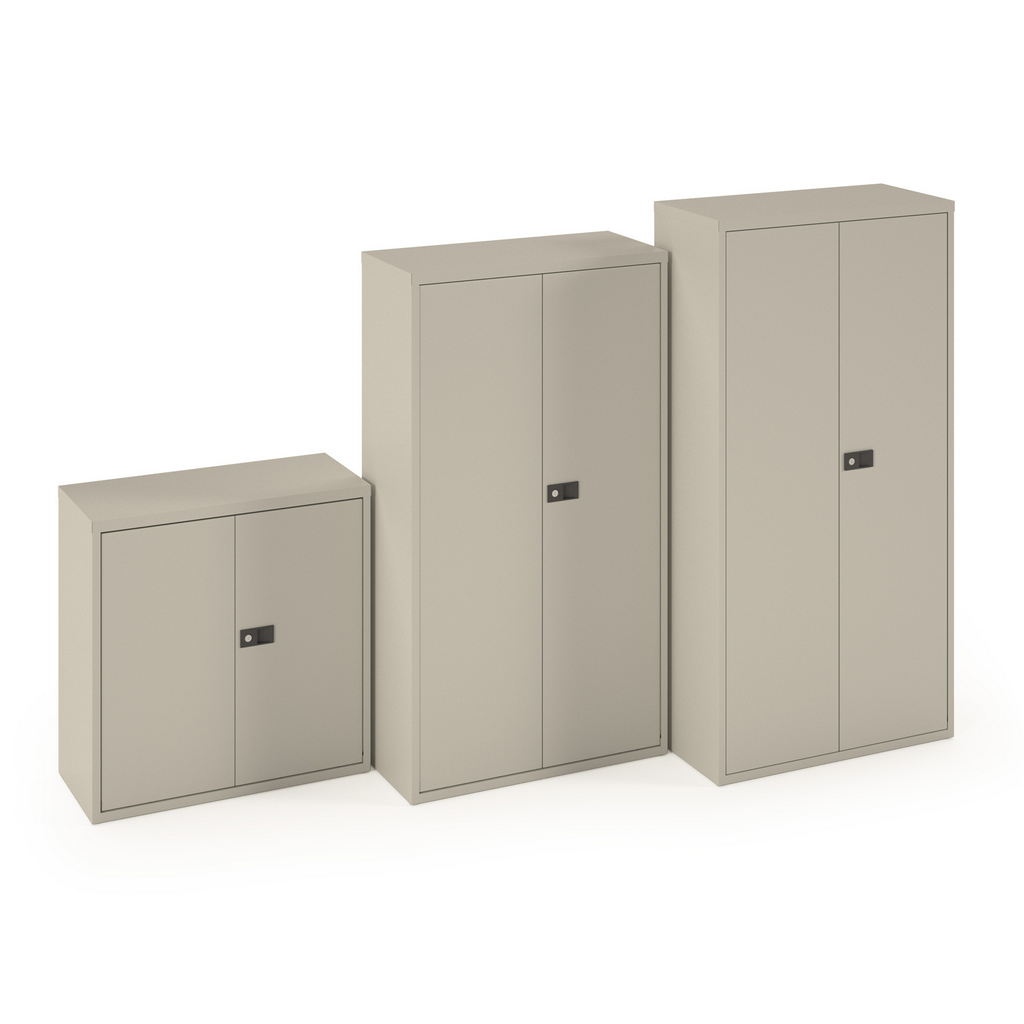 Picture of Steel contract cupboard with 1 shelf 1000mm high - goose grey