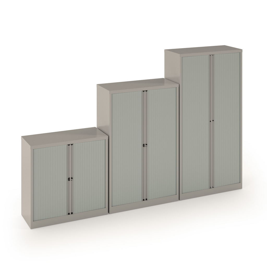 Picture of Bisley systems storage medium tambour cupboard 1570mm high - silver